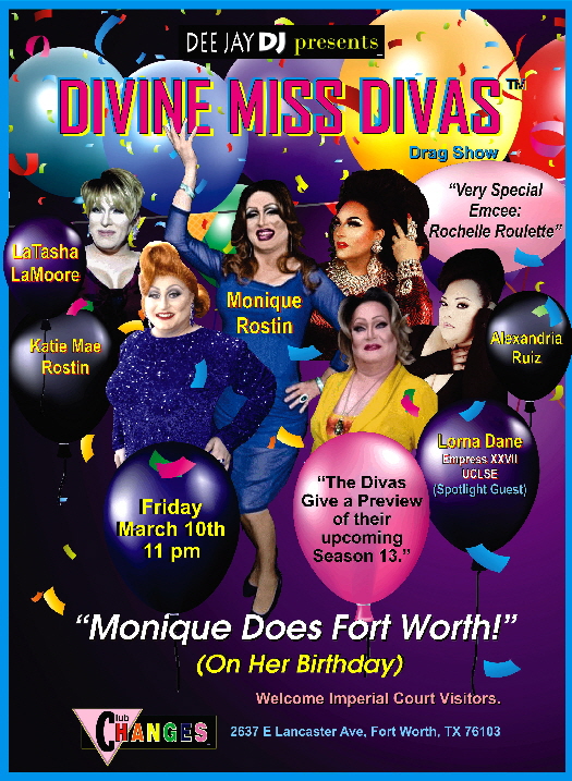 Divine Miss Divas - Jan 11 2023 Monique Does Fort Worth on her Bday poster